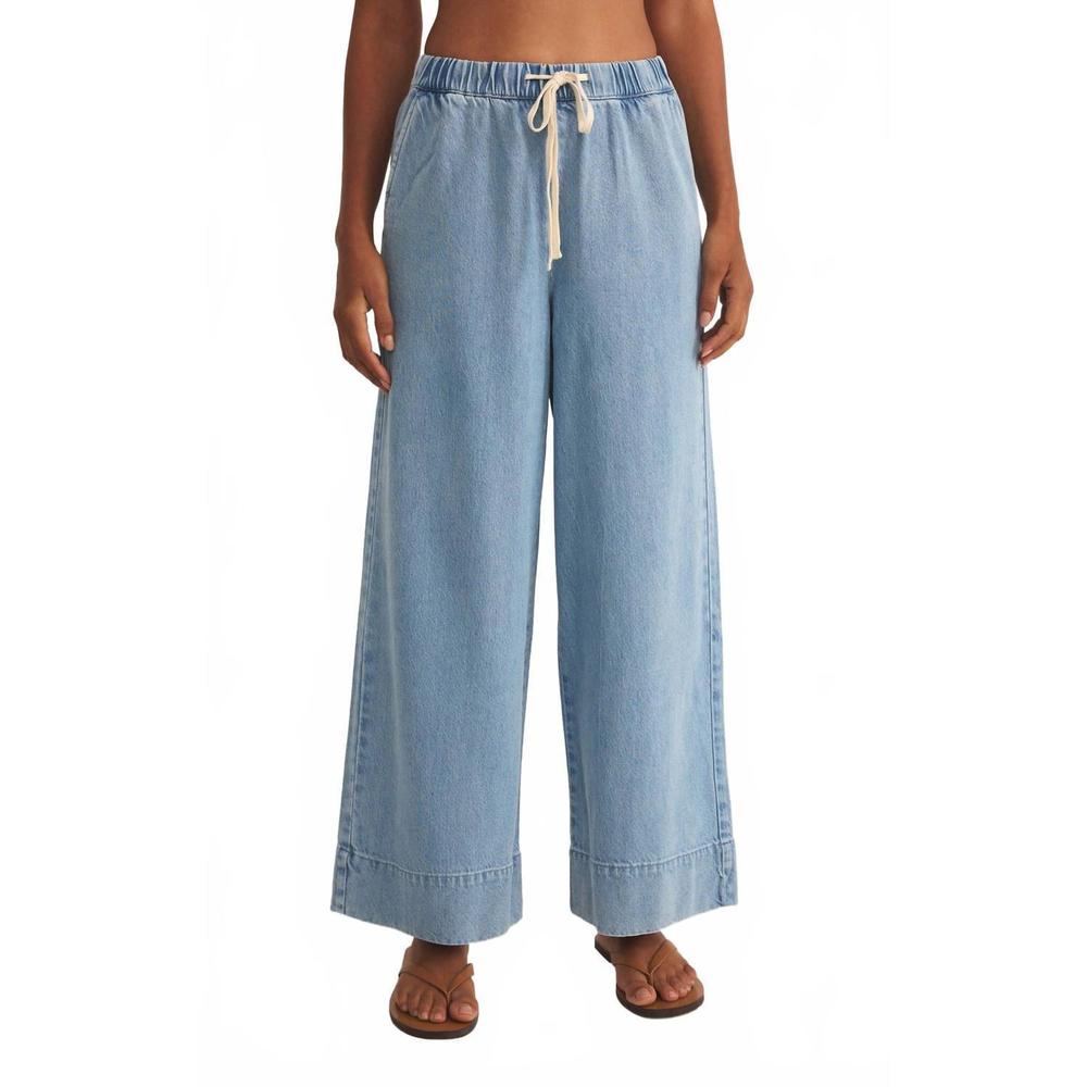 Z Supply Light Blue Wide Leg Drawstring Pants